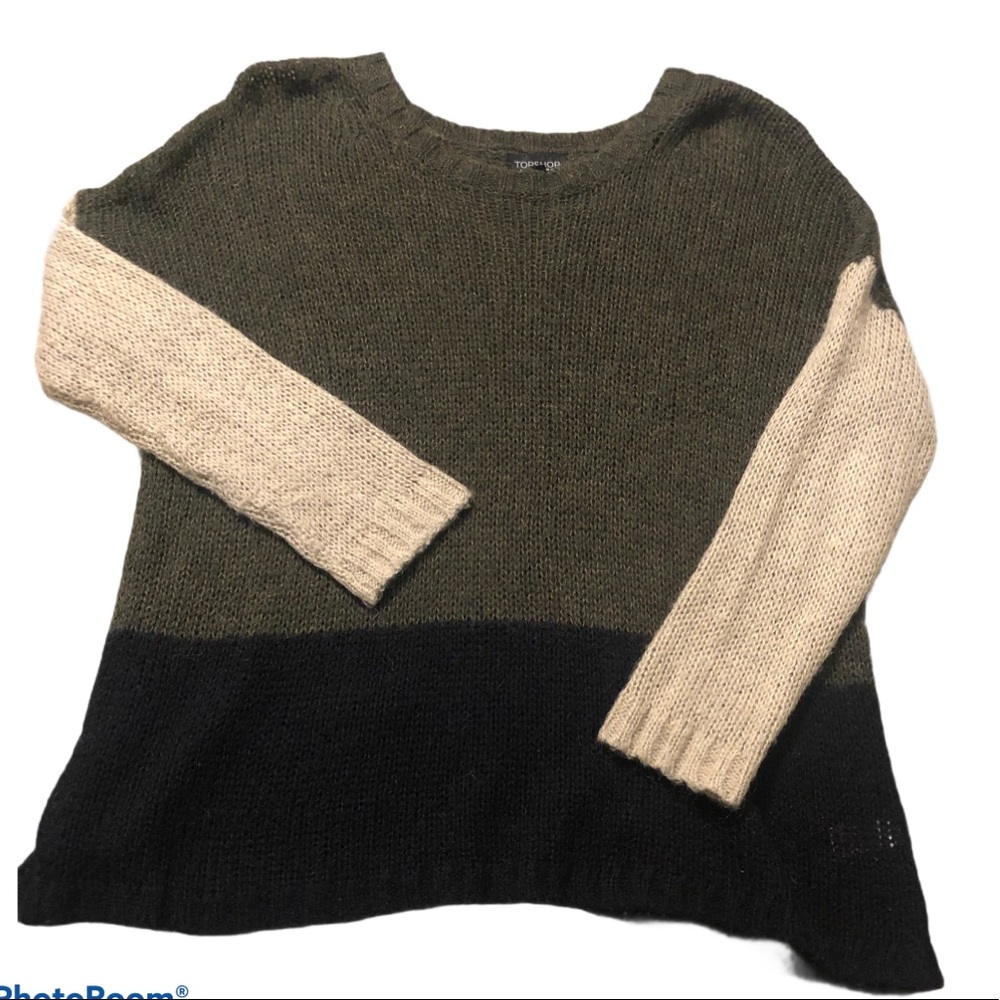 TOPSHOP color block sweater.